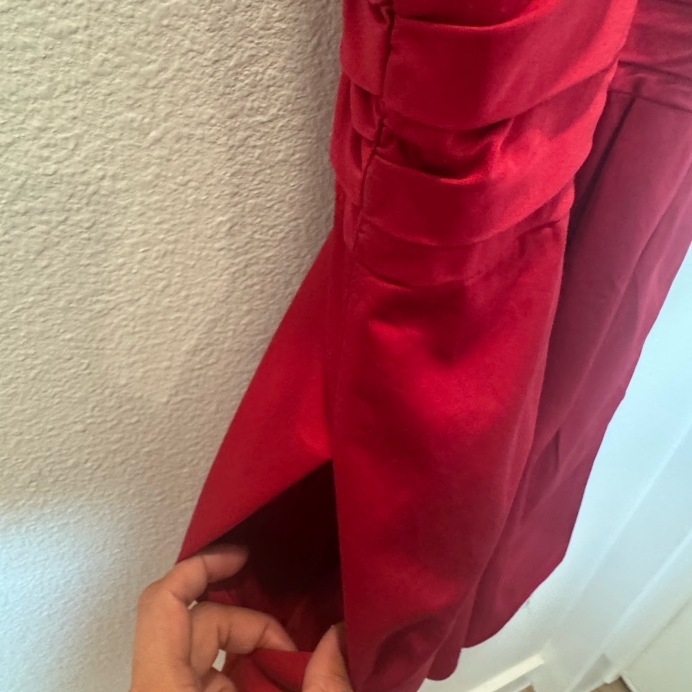 David's Bridal Strapless Red Dress - Picture 3 of 6